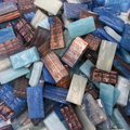 Glasmosaik Aventurina 10x20 mm, verschiedene Blau 0.500 Kg